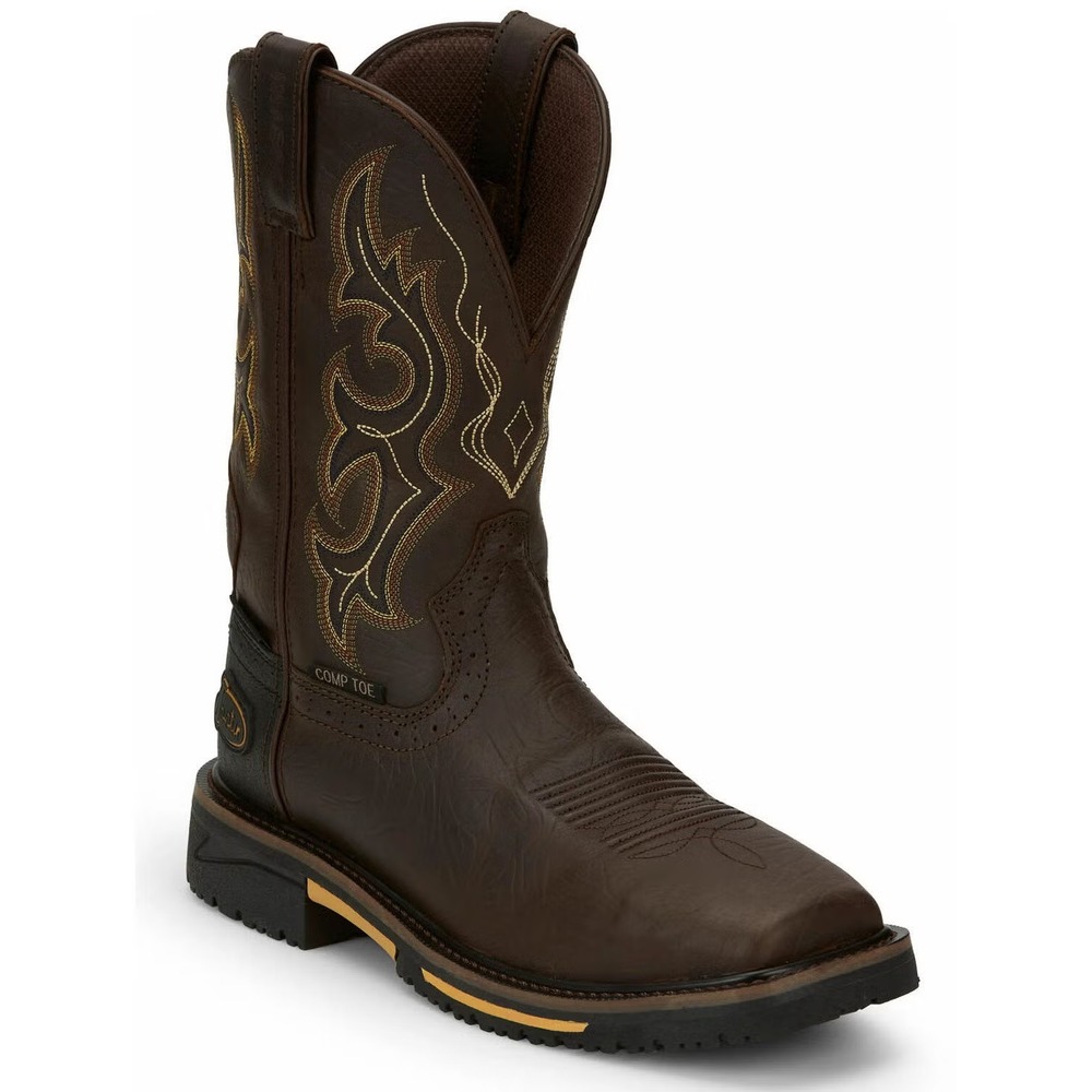 Justin® (Men's 13 D) Joist™ Rustic Waterproof Western Comp-Toe Work Boots - $220